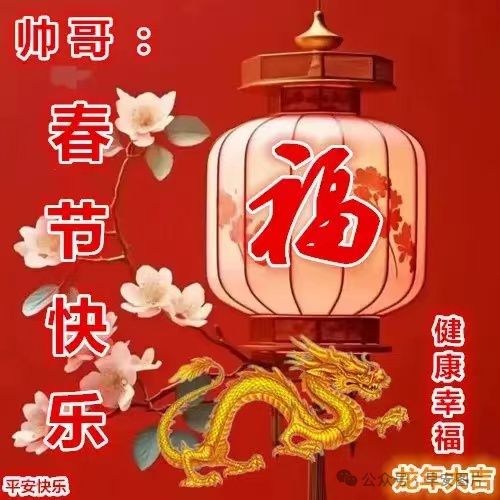 2月10日春节快乐今日大年初一龙年春节快乐祝福语图片表情大全愿君新年吉祥安康FB体育 FB体育平台愿君龙年大吉(图26)